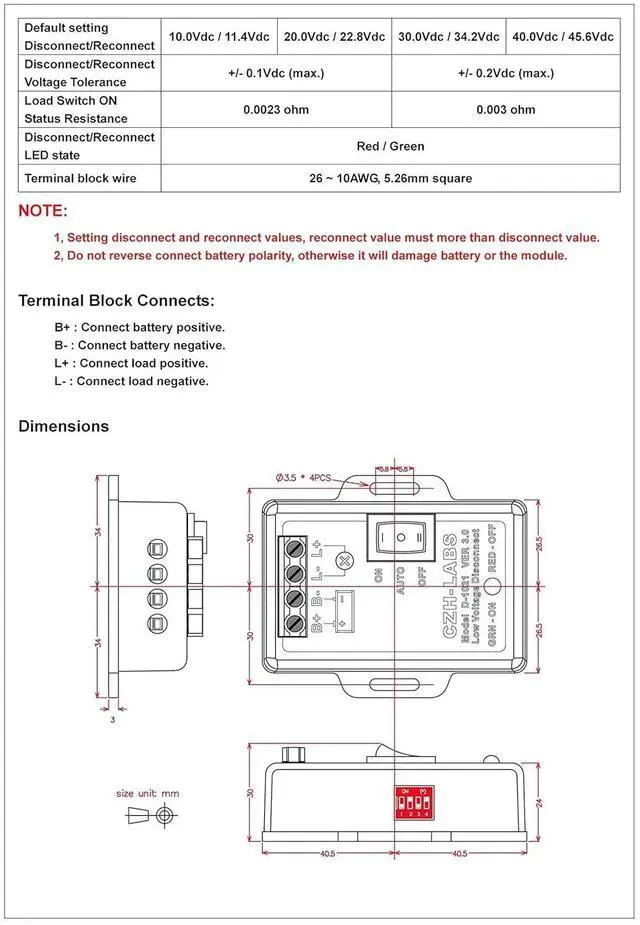 Alt view image 6 of 6 - LVD Low Voltage Disconnect Module. (12V / 30Amp)