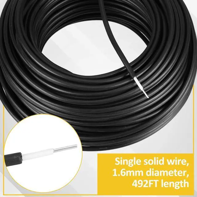 Alt view image 2 of 7 - Kanayu Electric Fence Wire Double Insulated Underground Hard Cable Double Insulated Wire Underground Electric Fence Core Cable, Spooled on Plastic Reel(492 Ft, 14 Guage)