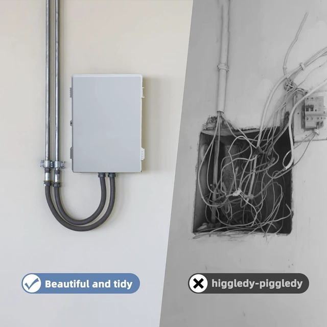 Alt view image 2 of 7 - Waterproof Junction Box, 16''x12''x6.8'' Plastic Large Enclosure Electrical Box Water Resistant Outdoor Junction Box Enclosure with Internal Mounting Panel Grey