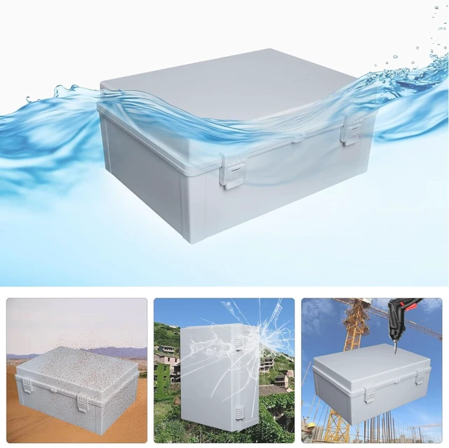 Alt view image 7 of 7 - Waterproof Junction Box, 16''x12''x6.8'' Plastic Large Enclosure Electrical Box Water Resistant Outdoor Junction Box Enclosure with Internal Mounting Panel Grey