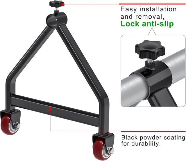 Alt view image 5 of 7 - Wire Spool Rack, Portable Cable Caddy, Swivel Caster Wheels with Brake, Steel Fully Welded Wire Rack Dispenser for up to 28" Diameter Spools, 220 lbs Capacity, Black