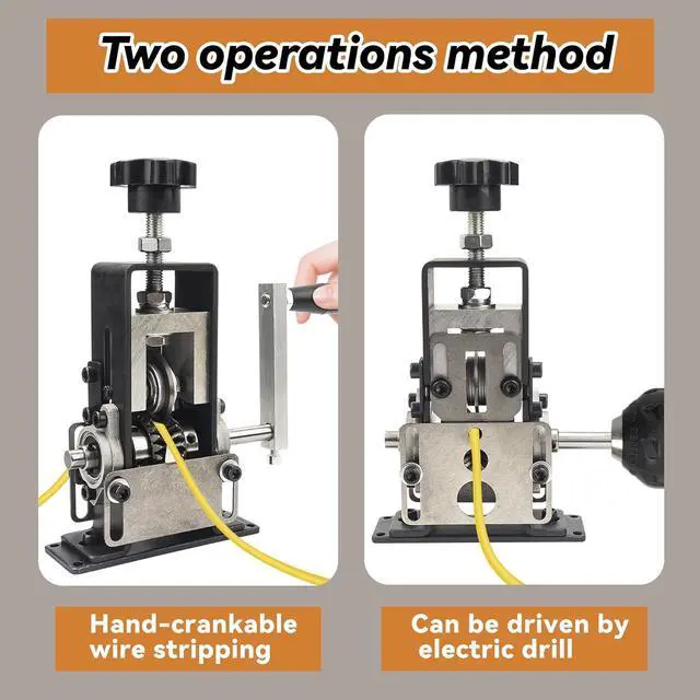 Alt view image 2 of 7 - Manual Wire Stripping Machine Copper/Drill Wire Stripper,Wire Stripper Machine with Hand Crank Portable,Wire Stripping Tool Aluminum Construction
