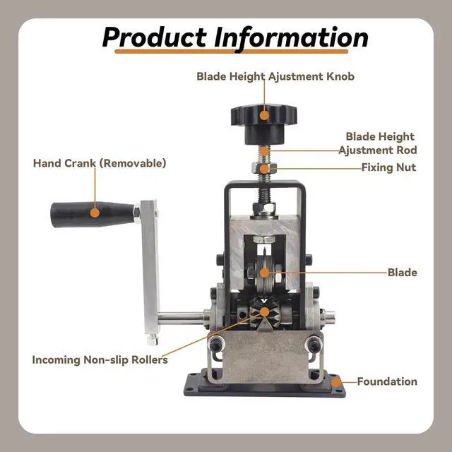 Alt view image 4 of 7 - Manual Wire Stripping Machine Copper/Drill Wire Stripper,Wire Stripper Machine with Hand Crank Portable,Wire Stripping Tool Aluminum Construction