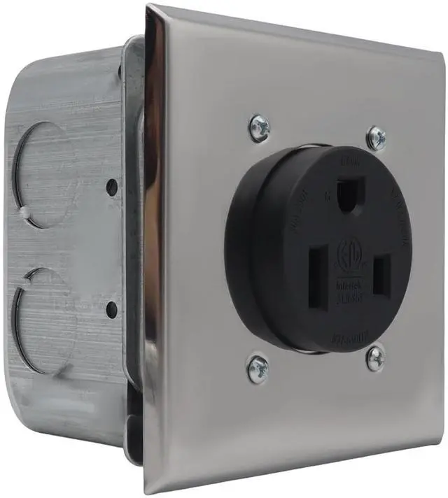 Alt view image 5 of 7 - Mingzhe NEMA 6 50R Receptacle Heavy Duty Electrical Socket Premium Galvanized Iron Stainless Steel Power Outlet for Welders Plasma Cutters Electric Ranges Dryers