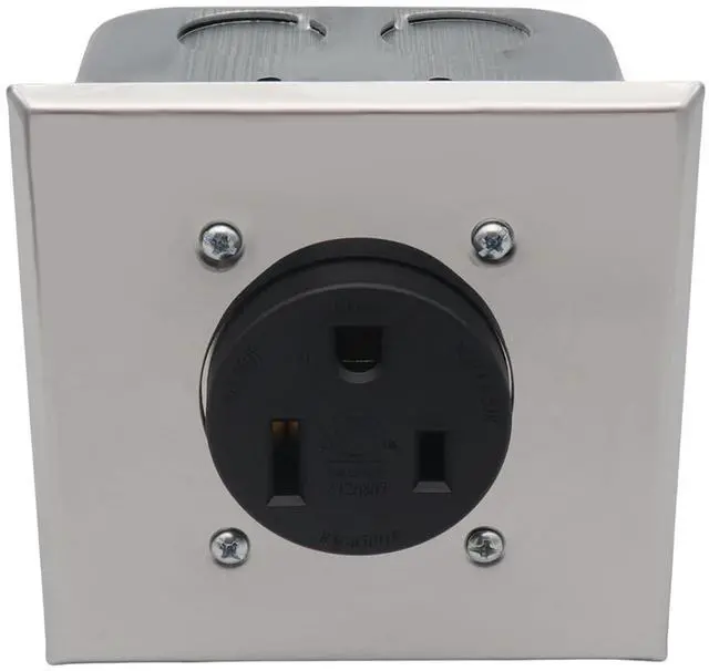 Alt view image 6 of 7 - Mingzhe NEMA 6 50R Receptacle Heavy Duty Electrical Socket Premium Galvanized Iron Stainless Steel Power Outlet for Welders Plasma Cutters Electric Ranges Dryers