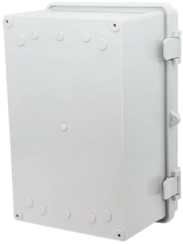 Alt view image 5 of 6 - Junction Box, Hinged Cover IP67 Waterproof ABS Project Box with 2 NPT 1/2" Cable Gland, Electrical Box Enclosure with Mounting Plate & Wall Bracket 11.4 x 7.5 x 5.5inch(290x190x140mm)