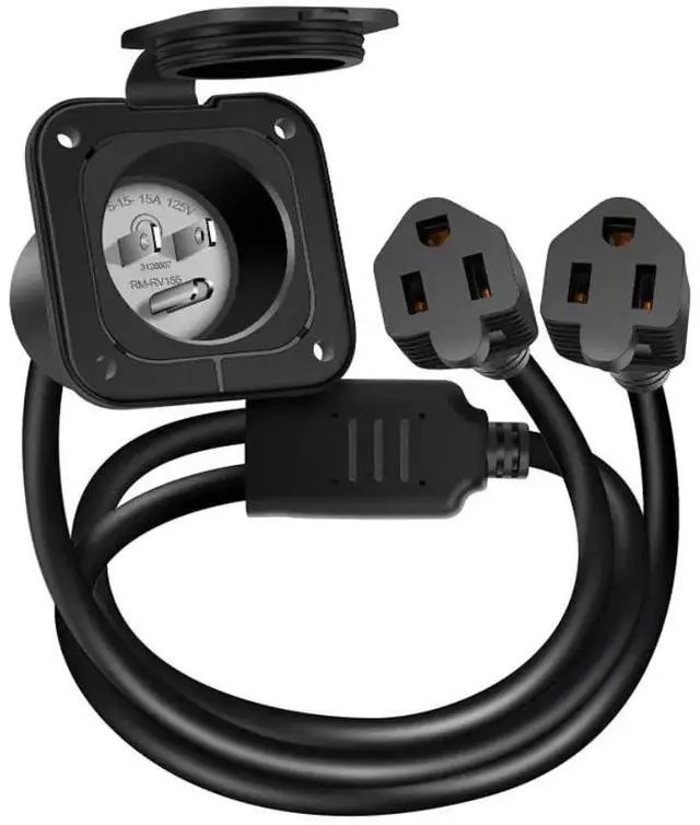 Main image of Heavy Duty 120V AC Port Plug Double Outlet Power Access for Shipping Containers & Sea Cans | Bolt-On Electrical Port for Conex