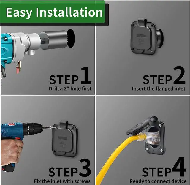 Alt view image 4 of 4 - Heavy Duty 120V AC Port Plug Double Outlet Power Access for Shipping Containers & Sea Cans | Bolt-On Electrical Port for Conex