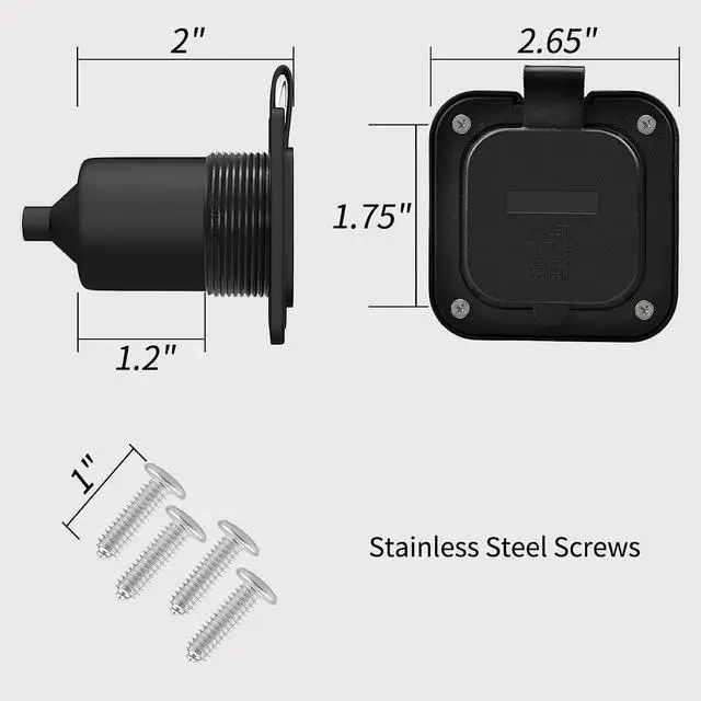 Alt view image 3 of 4 - Heavy Duty 120V AC Port Plug Double Outlet Power Access for Shipping Containers & Sea Cans | Bolt-On Electrical Port for Conex