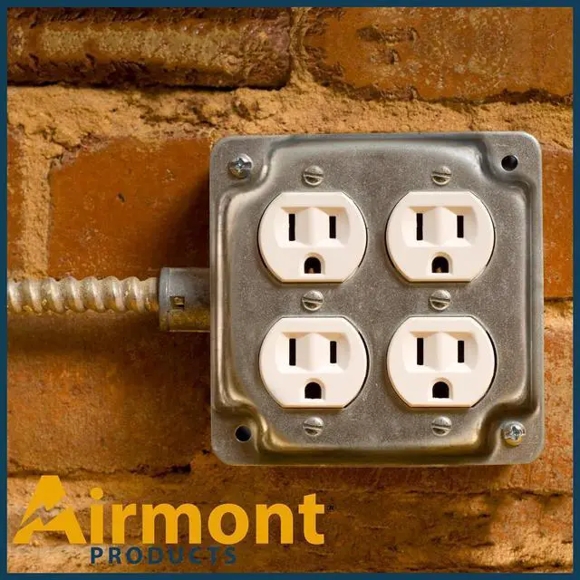 Alt view image 6 of 7 - Outlet Box Kit, Includes 4x4'' Welded Metal Electrical Box, 2 Tamper Resistant 20 Amp Duplex Receptacle Outlets, Duplex Receptacle 4x4'' Cover, 16 Knockouts, Green Pigtail Grounding Wire and Screw