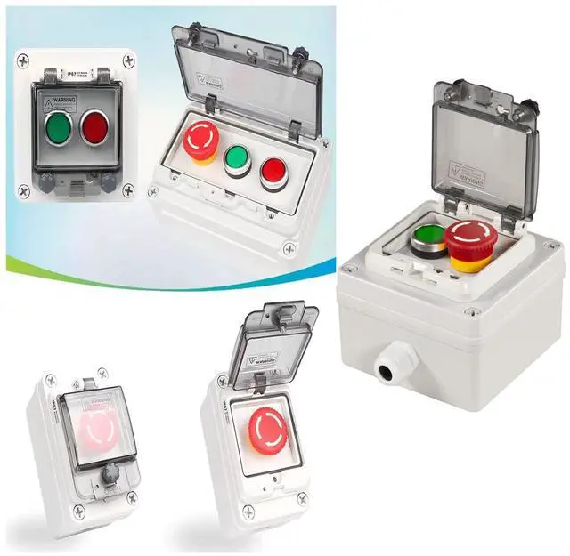 Alt view image 6 of 6 - Emergency Stop Push Button Box Push Button Station Box
