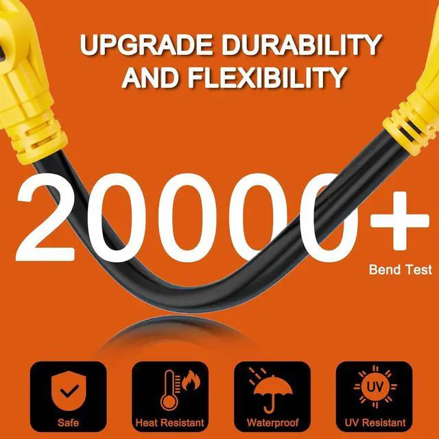 Alt view image 5 of 7 - NEMA 6-50P Male to TT-30R AC Power Adapter Cord, STW 10AWG/3C, 3 Prong 50 Amp Welder Male Plug to 30 Amp RV Generator Female Connector Adapter, 125 Volt, ETL Listed