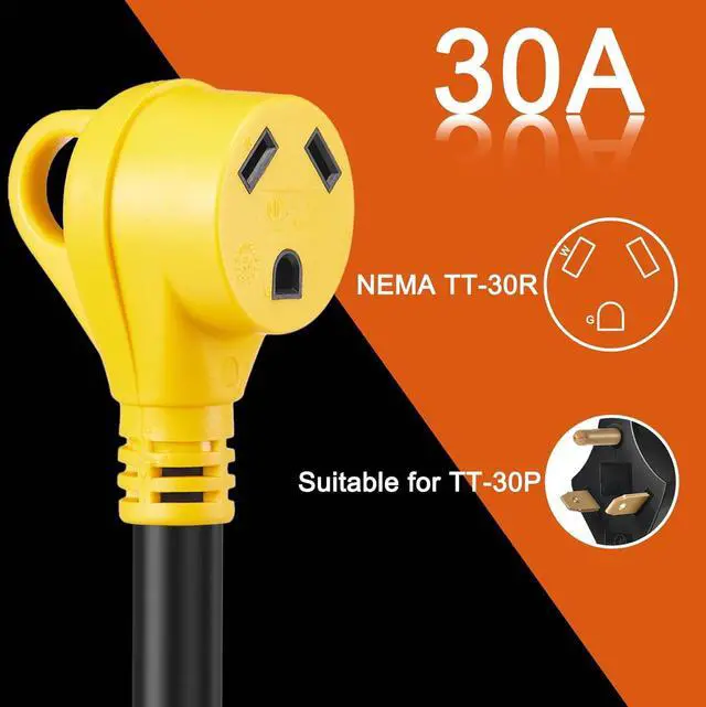 Alt view image 3 of 7 - NEMA 6-50P Male to TT-30R AC Power Adapter Cord, STW 10AWG/3C, 3 Prong 50 Amp Welder Male Plug to 30 Amp RV Generator Female Connector Adapter, 125 Volt, ETL Listed