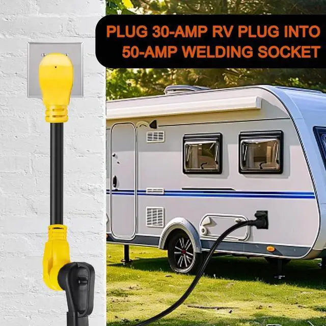 Alt view image 7 of 7 - NEMA 6-50P Male to TT-30R AC Power Adapter Cord, STW 10AWG/3C, 3 Prong 50 Amp Welder Male Plug to 30 Amp RV Generator Female Connector Adapter, 125 Volt, ETL Listed