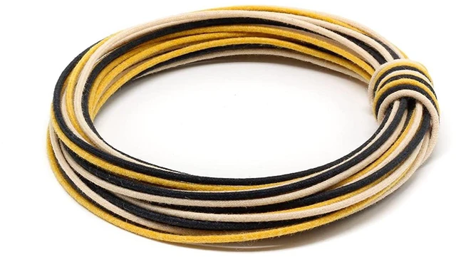 Alt view image 2 of 5 - 30 Feet (10-white/10-black/10-yellow) Gavitt Cloth-covered Pre-tinned 7-strand Pushback 22awg Vintage-style Guitar Wire