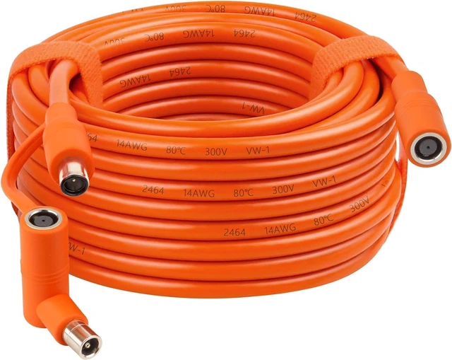 Main image of MOOKEERF 14AWG DC 8mm Extension Cable for Solar Panel 30FT,DC7909 Solar Panel Cable Female to Male with DC8020 Male Adapter Compatible with Aker,GZ Yeti,BLUETT,Jackery Portable Power Station - 30 Foot