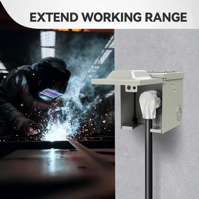 Alt view image 6 of 7 - RVGUARD 250V 40 Feet Welder Extension Cord, Heavy Duty 8 AWG NEMA 6-50 STW Welding Cord with Power Indicator End, ETL Listed