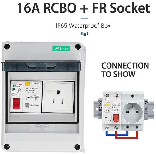 Alt view image 2 of 7 - Distribution Box 1 Way 15A 110250VAC IP65 Waterproof Outdoor Circuit Breaker Protection Case Power Distributor