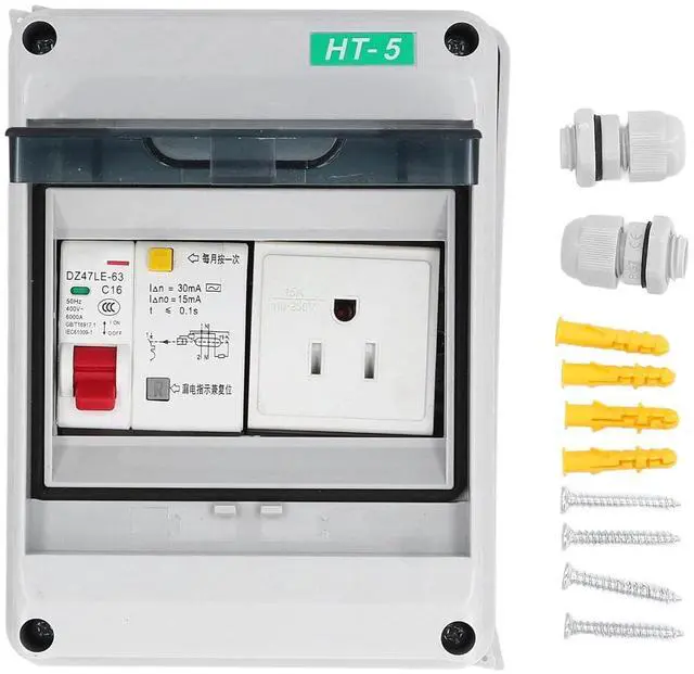 Alt view image 5 of 7 - Distribution Box 1 Way 15A 110250VAC IP65 Waterproof Outdoor Circuit Breaker Protection Case Power Distributor