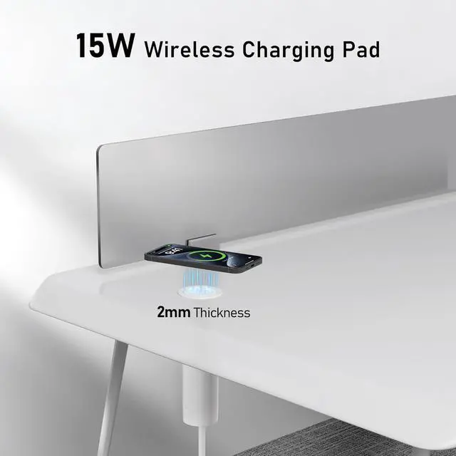 Alt view image 4 of 7 - Pop Up Outlet for Countertop with 15W Wireless Charging Pad,Recessed Power Strip 2.5-Inch Hole,65W GaN USB C,Tamper Resistant Receptacle,4 USB,4 Outlets for Kitchen,Office Desk,ETL Listed (White)