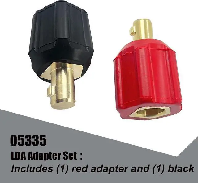 Alt view image 6 of 7 - 05335 Welding Leads Adapter Set, Dinse-Type Machine Plug Connector, Connect Lenco or Tweco Style LC40 Male to Dinse Style Female, Includes 1 Red and 1 Black adapter, Welder Cable Terminal Adapter