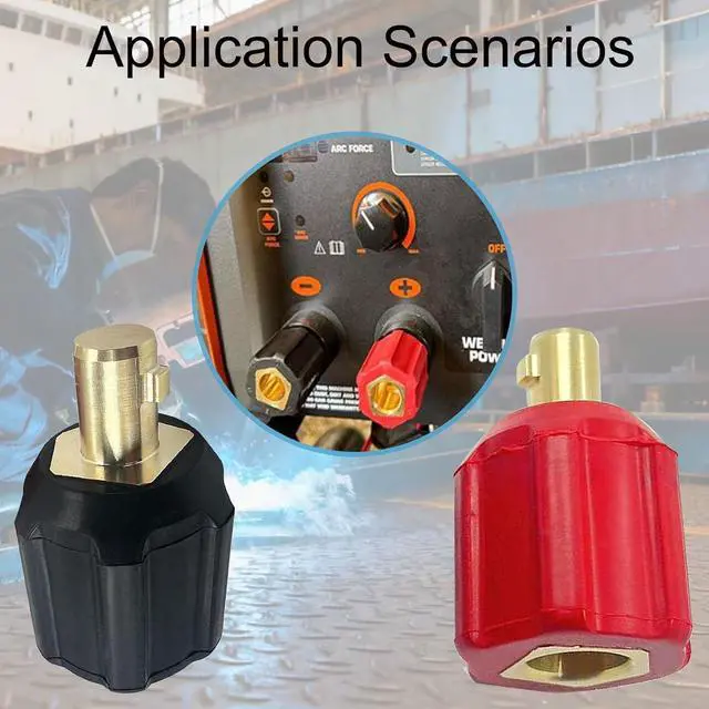 Alt view image 7 of 7 - 05335 Welding Leads Adapter Set, Dinse-Type Machine Plug Connector, Connect Lenco or Tweco Style LC40 Male to Dinse Style Female, Includes 1 Red and 1 Black adapter, Welder Cable Terminal Adapter