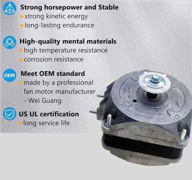 Alt view image 2 of 6 - M4Q045-CA27-04 AC Fan Motor 115V 0.50A 36/10W 1550RPM Shaded Pole Condenser Motor for Refrigeration Equipment, Freezer, 50/60Hz, 4 Pole,OEM