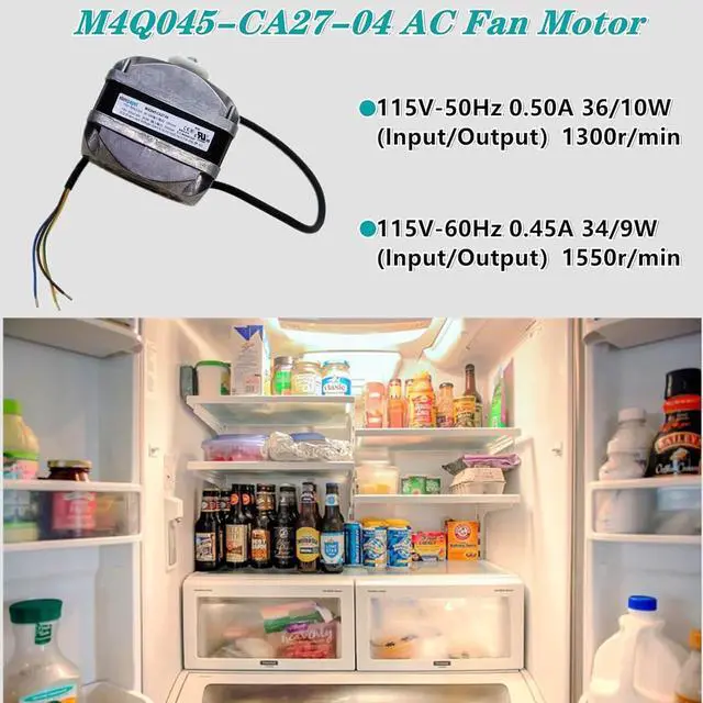 Alt view image 3 of 6 - M4Q045-CA27-04 AC Fan Motor 115V 0.50A 36/10W 1550RPM Shaded Pole Condenser Motor for Refrigeration Equipment, Freezer, 50/60Hz, 4 Pole,OEM