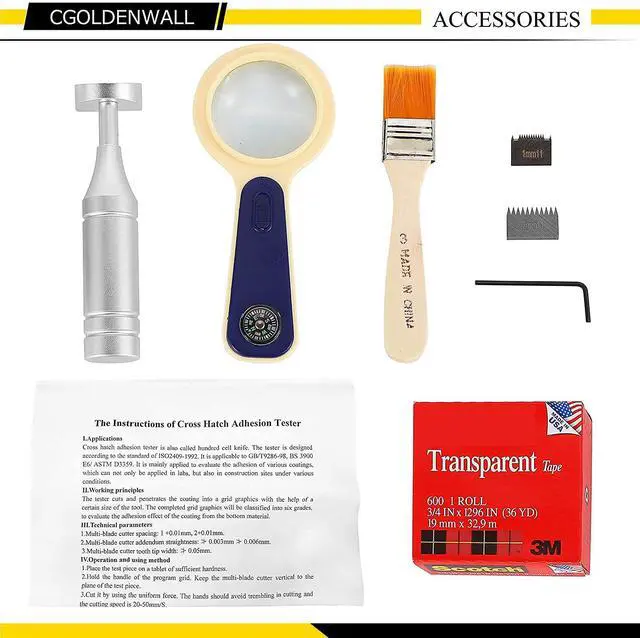 Alt view image 5 of 6 - CGOLDENWALL Cross Hatch Adhesion Tester Cross-Cut Tester Kit Multi-Blade Cutter spacing: 1 +0.01mm, 2+0.01mm, 3+0.01mm