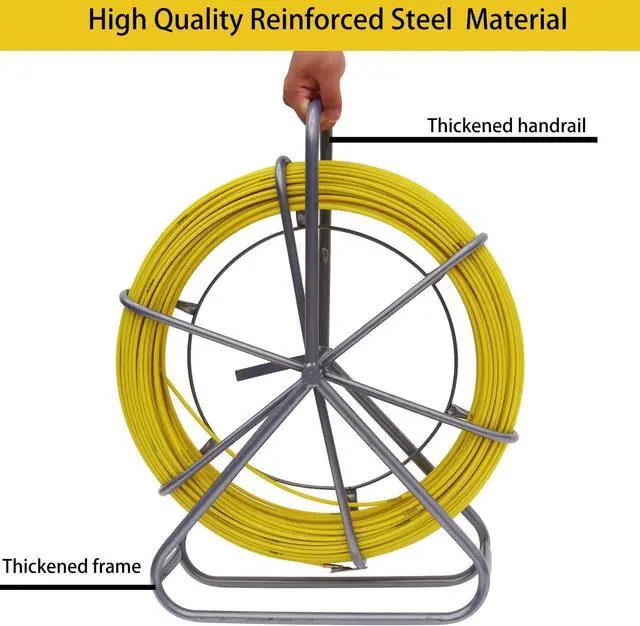 Alt view image 3 of 7 - TECHTONGDA Duct Rodder Fiberglass Fish Tape 6mmX 130M/425ftWire Cable Running Rod Duct Rodder Fishtape Puller