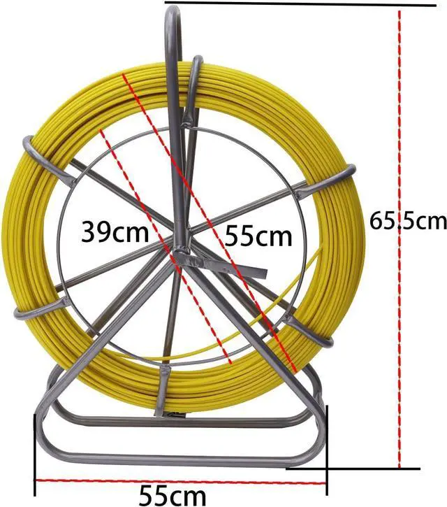 Alt view image 6 of 7 - TECHTONGDA Duct Rodder Fiberglass Fish Tape 6mmX 130M/425ftWire Cable Running Rod Duct Rodder Fishtape Puller