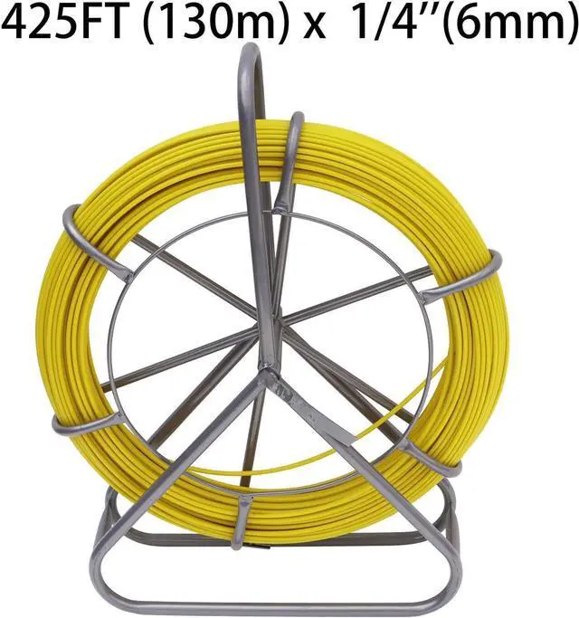 Alt view image 4 of 7 - TECHTONGDA Duct Rodder Fiberglass Fish Tape 6mmX 130M/425ftWire Cable Running Rod Duct Rodder Fishtape Puller