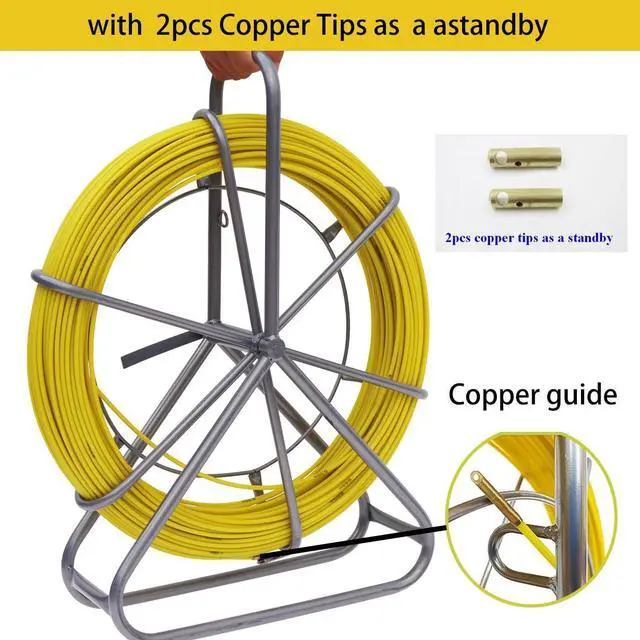 Alt view image 5 of 7 - TECHTONGDA Duct Rodder Fiberglass Fish Tape 6mmX 130M/425ftWire Cable Running Rod Duct Rodder Fishtape Puller