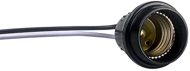Alt view image 2 of 4 - Black Pigtail Temporary Light Socket (10 Pack 14AWG)
