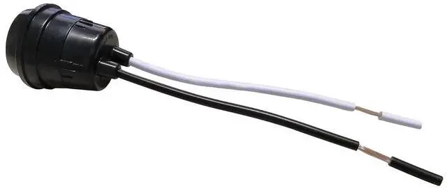 Alt view image 3 of 4 - Black Pigtail Temporary Light Socket (10 Pack 14AWG)