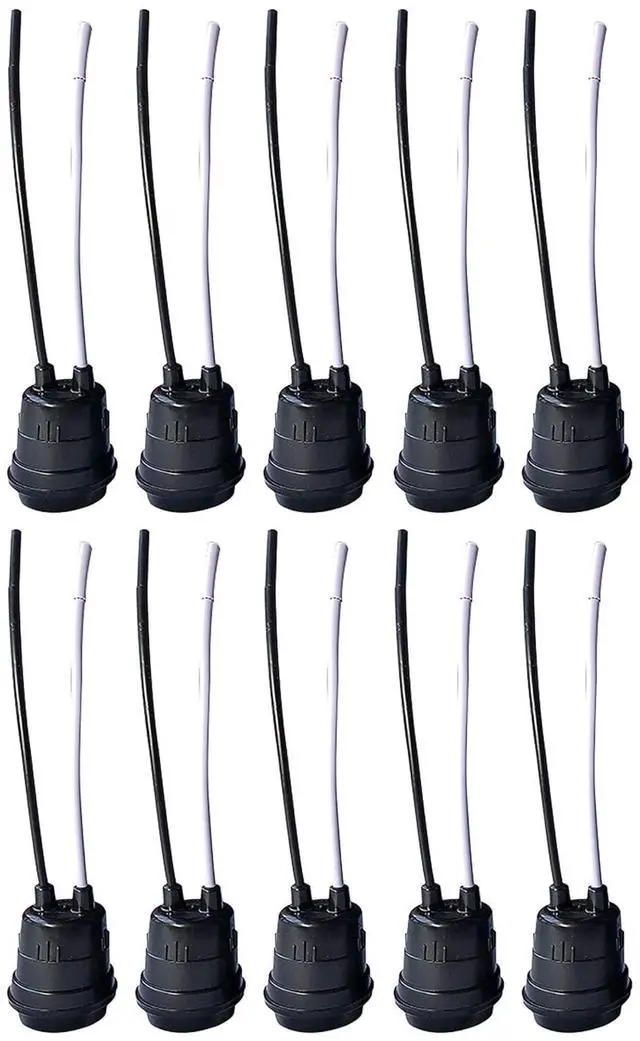 Main image of Black Pigtail Temporary Light Socket (10 Pack 14AWG)