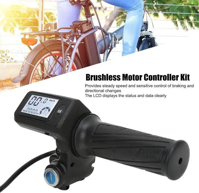 Alt view image 2 of 7 - FECAMOS 36V/48V 350W Aluminium Alloy Brushless Motor Controller Kit, Electric Vehicle Controller Kit with 805 LCD Panel for 22.5mm Handlebars