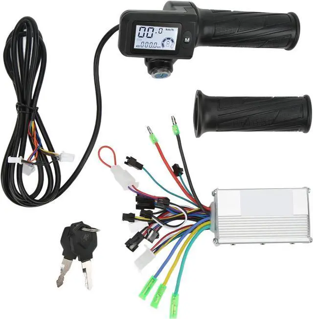Alt view image 6 of 7 - FECAMOS 36V/48V 350W Aluminium Alloy Brushless Motor Controller Kit, Electric Vehicle Controller Kit with 805 LCD Panel for 22.5mm Handlebars