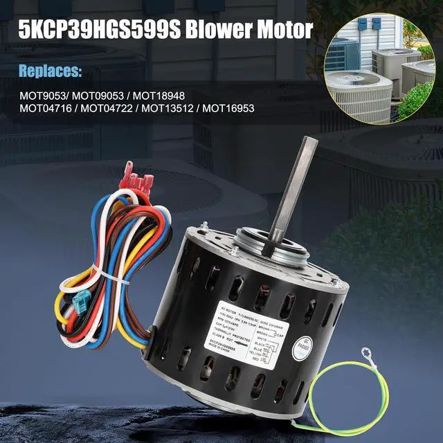 Alt view image 2 of 6 - 5KCP39HGS599S Furnace Blower Motor 1/3 HP 115V 1075 RPM 4-Speed | Replacement for GE & Trane Models MOT9053, MOT09053, MOT18948, MOT04716, MOT04722, MOT13512, MOT16953