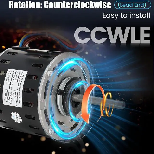 Alt view image 4 of 6 - 5KCP39HGS599S Furnace Blower Motor 1/3 HP 115V 1075 RPM 4-Speed | Replacement for GE & Trane Models MOT9053, MOT09053, MOT18948, MOT04716, MOT04722, MOT13512, MOT16953