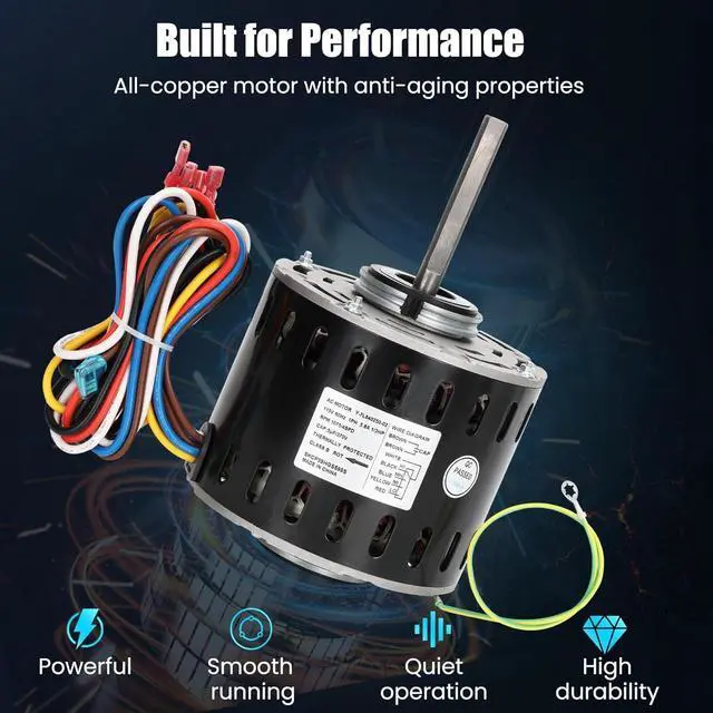 Alt view image 5 of 6 - 5KCP39HGS599S Furnace Blower Motor 1/3 HP 115V 1075 RPM 4-Speed | Replacement for GE & Trane Models MOT9053, MOT09053, MOT18948, MOT04716, MOT04722, MOT13512, MOT16953
