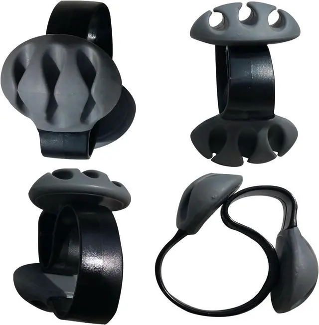Alt view image 3 of 7 - Coralpearl Desk Cable Drop Clips Non-Adhesive, Table Cord Stay Holder Weighted, Small Wire Management Clamp Removable, Silicone Tidy Organizer Keeper for Phone Computer Chargers (2 Black)