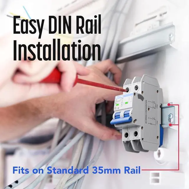 Alt view image 4 of 7 - 2 Pole, 15 Amp, C Trip, UL-489 Listed Miniature Circuit Breaker (MCB), 10kAIC, 480Y/277VAC, 125VDC, Non-Polarized, DIN Style. Brand: CONTROLGEAR