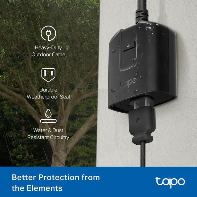 Alt view image 4 of 7 - Tapo Outdoor Smart Dimmer Plug Wi-Fi, IP65 Plug-in Dimmer for Outdoor String Lights, Matter Compatible, Energy Monitoring, Works w/Apple Home, Alexa, Google Assistant, ETL Certified, P430M