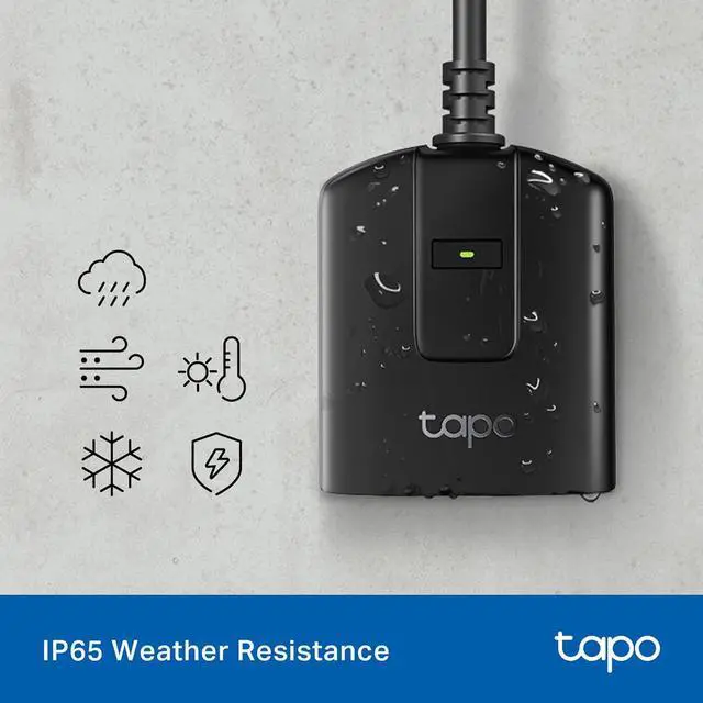 Alt view image 5 of 7 - Tapo Outdoor Smart Dimmer Plug Wi-Fi, IP65 Plug-in Dimmer for Outdoor String Lights, Matter Compatible, Energy Monitoring, Works w/Apple Home, Alexa, Google Assistant, ETL Certified, P430M