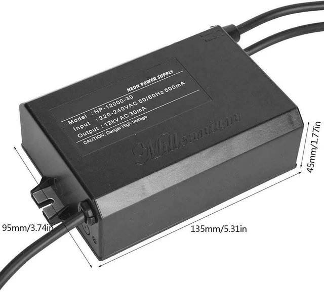 Alt view image 6 of 7 - 2Pc Neon Light Sign Electronic Transformer Power Supply P-12000-30 12KV 30MA