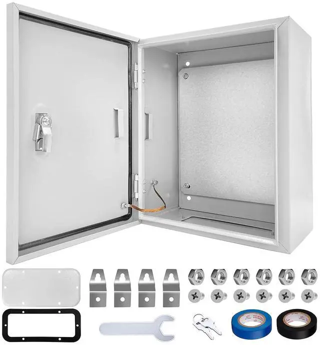 Main image of Outdoor Electrical Box 12 x 10 x 6''D NEMA 4X Enclosure Steel Box, Waterproof & Dustproof Outdoor/Indoor Lockable Electrical Junction Box, with Mounting Plate