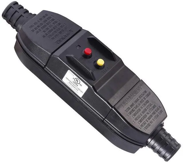 Main image of Outdoor Inline GFCI Cord Breaker 15 Amp Waterproof Earth Leakage Circuit Protection Auto-reset 120Volt UL Listed