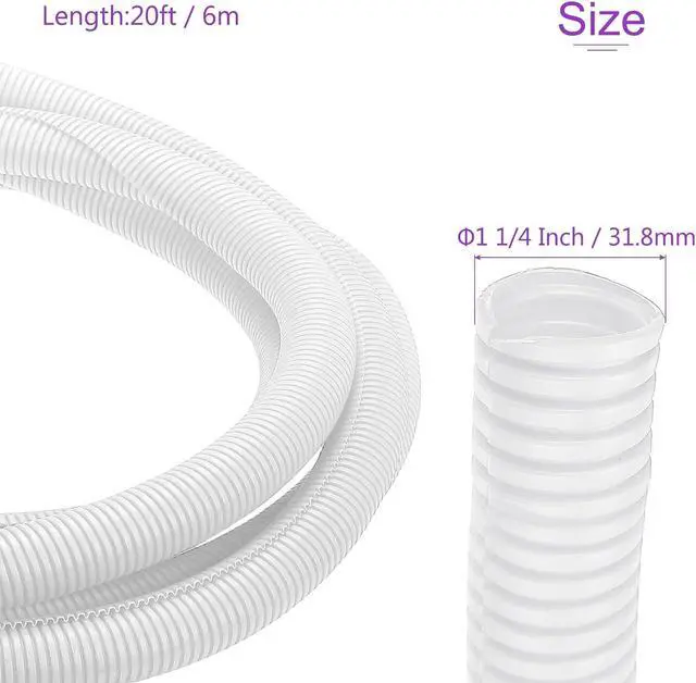 Alt view image 3 of 6 - DMiotech 20ft Wire Loom Split Tubing 1 1/4 Inch, Cord Protectors from Pet Flexible Conduit Cable Management for Office Home Garden, White