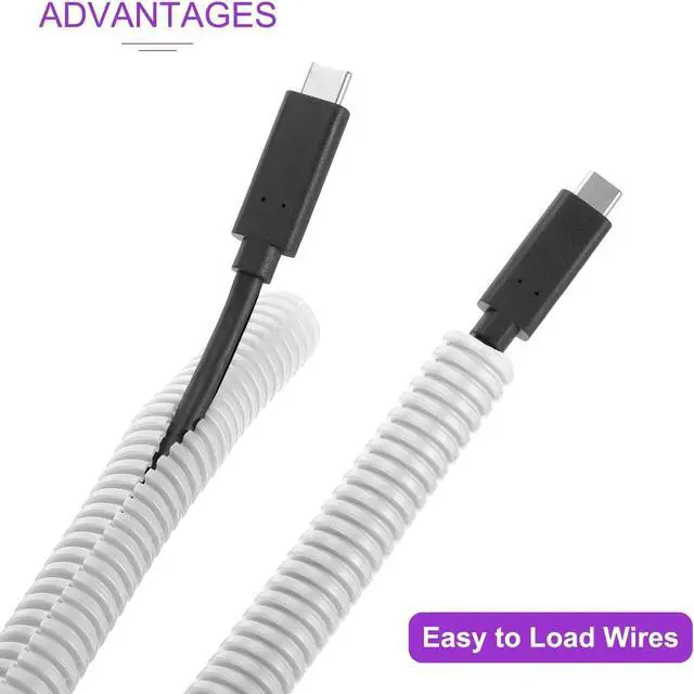 Alt view image 4 of 6 - DMiotech 20ft Wire Loom Split Tubing 1 1/4 Inch, Cord Protectors from Pet Flexible Conduit Cable Management for Office Home Garden, White